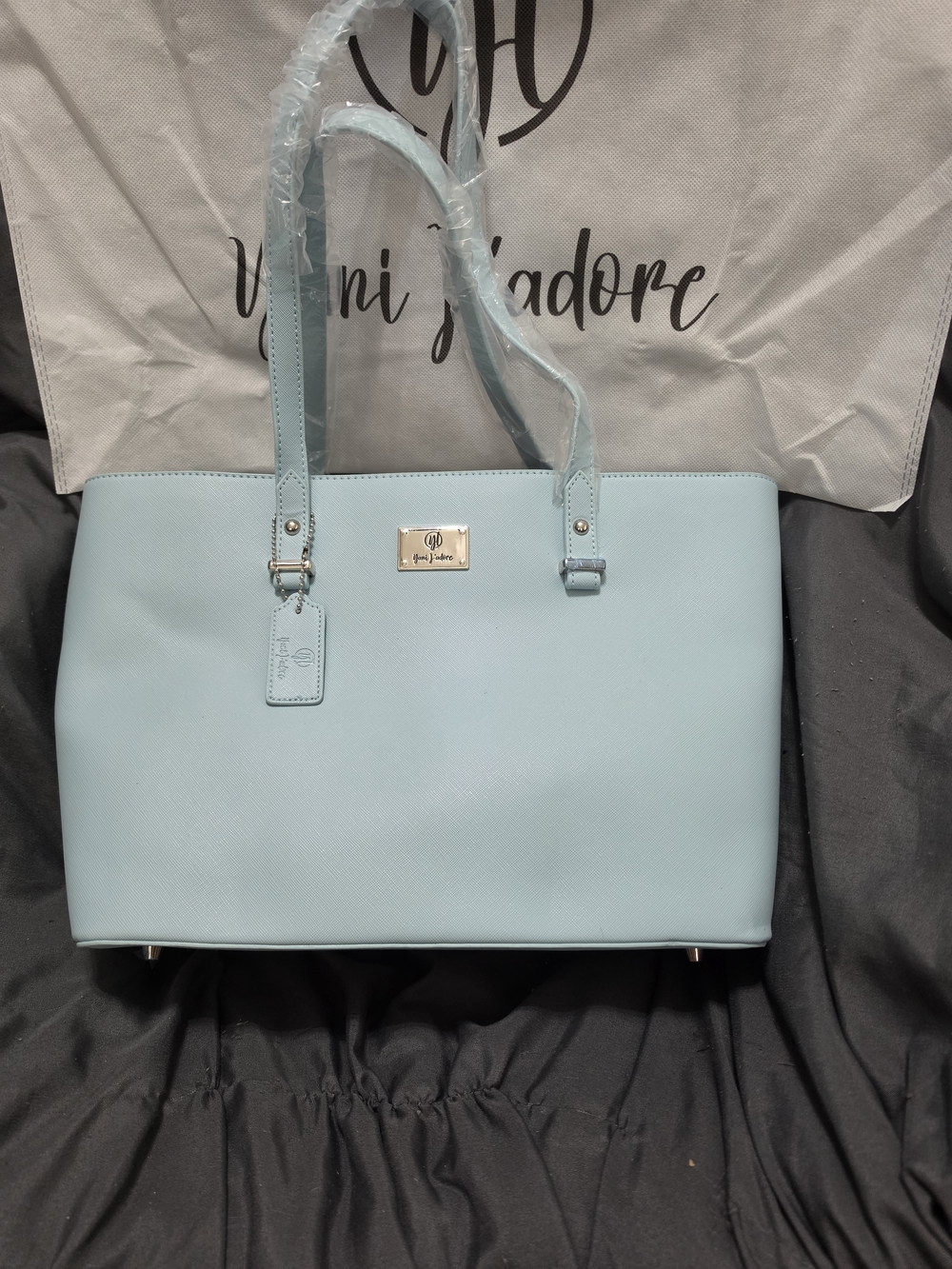 Light Blue 3-Piece Tote and Pouches Set - Picture 3 of 16